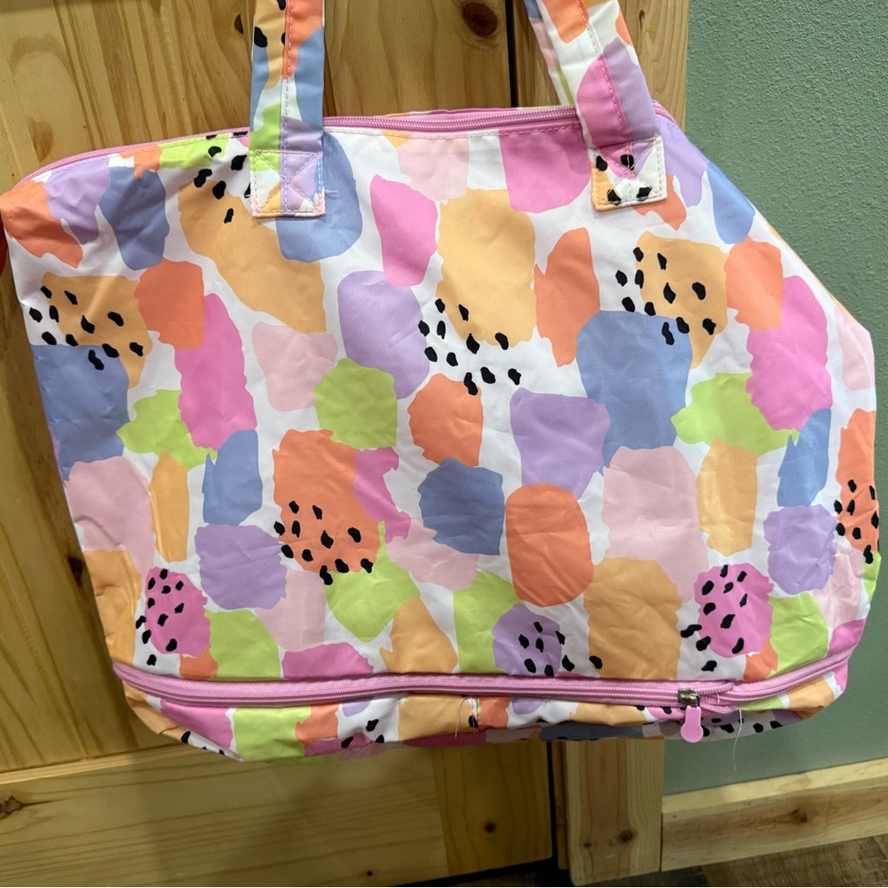 Marley Lilly Colorful Abstract Print Tote Bag - Picture 7 of 7